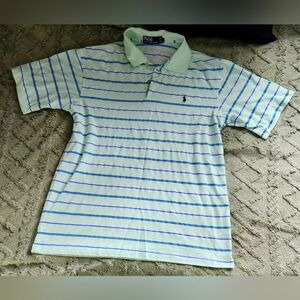 Polo by Ralph Lauren Green and Blue Striped Polo Shirt